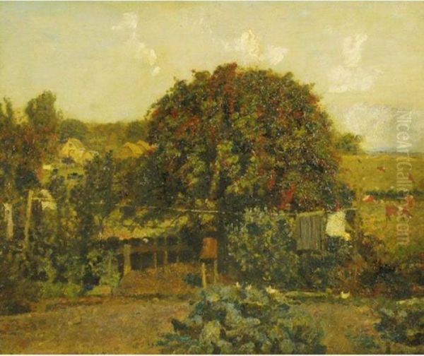 A Garden In Sussex Oil Painting by John William Buxton Knight