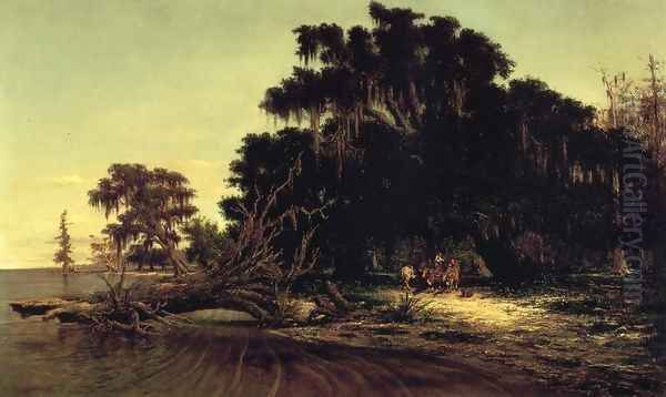 North Shore of Lake Pontchartrain at Mandeville Oil Painting by Richard Clague