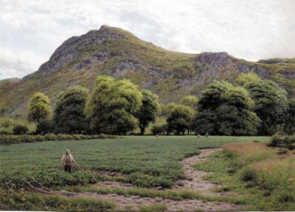 Ploughing The Field Oil Painting by Joseph Knight