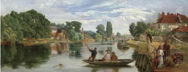 On The Thames, Staines Oil Painting by William Henry Knight