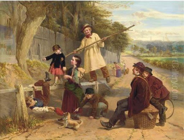 Rivals To Blondin Oil Painting by William Henry Knight