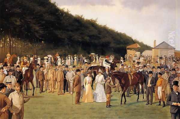 Newmarket, a July Meeting Oil Painting by Isaac Cullin