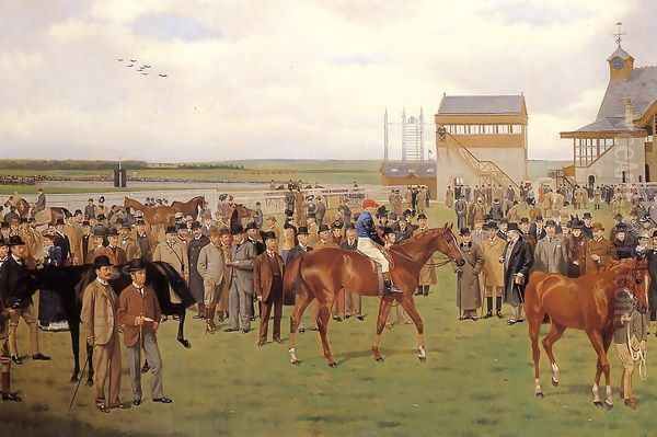 Newmarket, The Rowley Mile Course, the 2,000 Guineas Oil Painting by Isaac Cullin