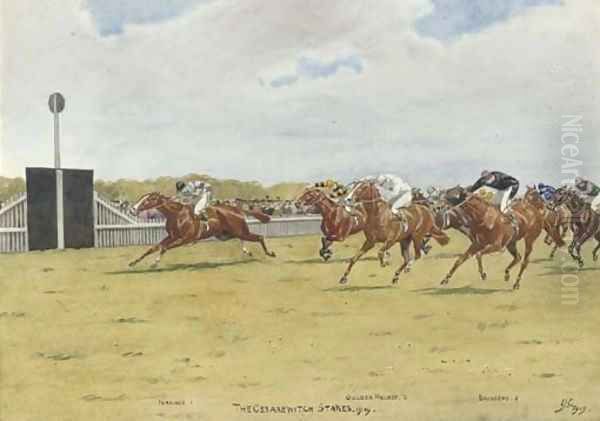 The Cesarewitch Stakes Oil Painting by Isaac Cullin