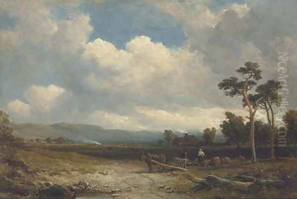 Tilling the land, early Autumn Oil Painting by Edmund Thornton Crawford