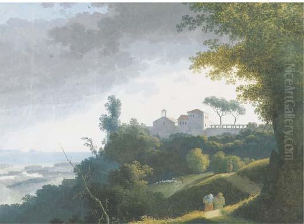 An Extensive Landscape Oil Painting by Joseph Augustus Knip