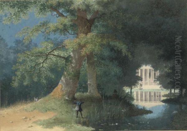 Sportsmen In A Park Oil Painting by Joseph Augustus Knip