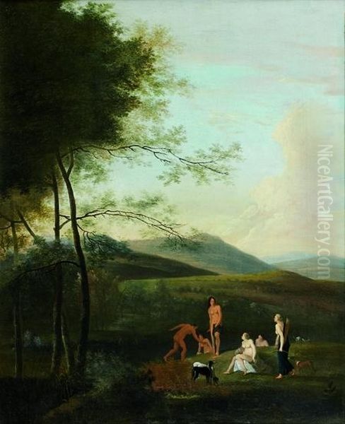 Diane Et Ses Nymphes Dans Un Paysage Oil Painting by Joseph Augustus Knip