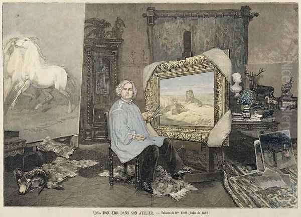 Rosa Bonheur (1822-99) in her studio, from Le Petit Journal 3rd June 1893 Oil Painting by Madame Consuelo-Fould