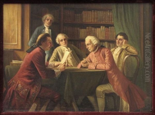 The Conference Oil Painting by August Knoop