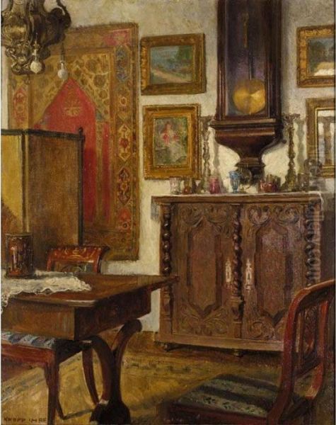 Interior Oil Painting by Imre, Emerich Knopp