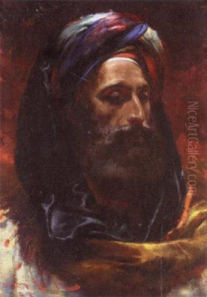 Sheikh Of The Sudan Oil Painting by Davidson Knowles