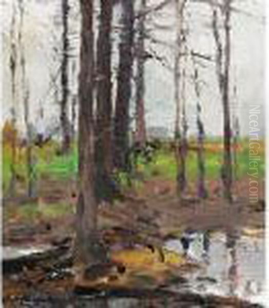 Landscape With Trees Oil Painting by Farquhar Mcgillivr. Knowles