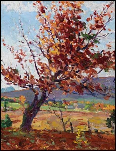 Tree In Autumn Oil Painting by Farquhar Mcgillivr. Knowles