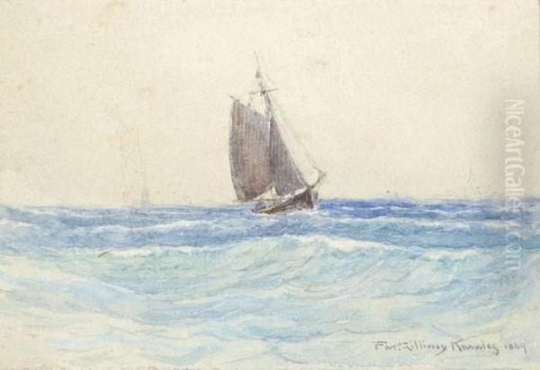 Boat Off The Coast Of Maine. Oil Painting by Farquhar Mcgillivr. Knowles