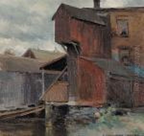 Untitled - Mill On Green River Oil Painting by Farquhar Mcgillivr. Knowles