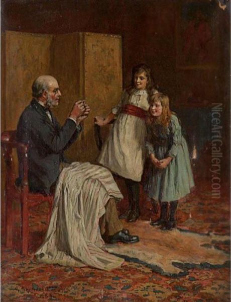 Threading The Needle Oil Painting by Georges Sheridan Knowles