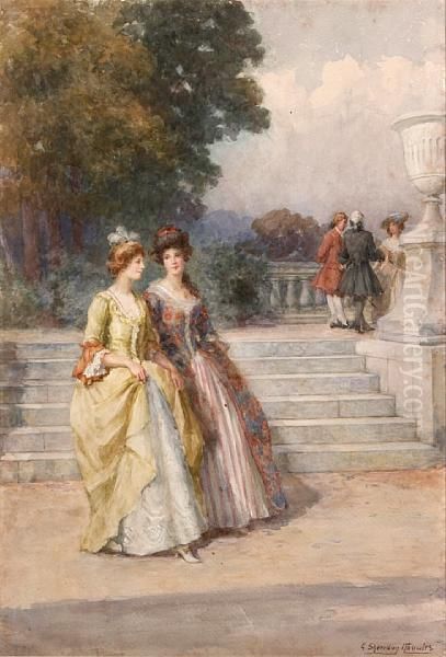 An Afternoon Stroll Oil Painting by Georges Sheridan Knowles