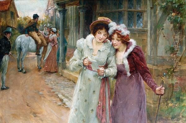 The Love Letter Oil Painting by Georges Sheridan Knowles