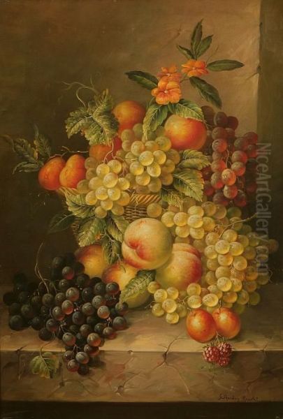 Natura Morta Con Uva, Pesche E Albicocche Oil Painting by Georges Sheridan Knowles