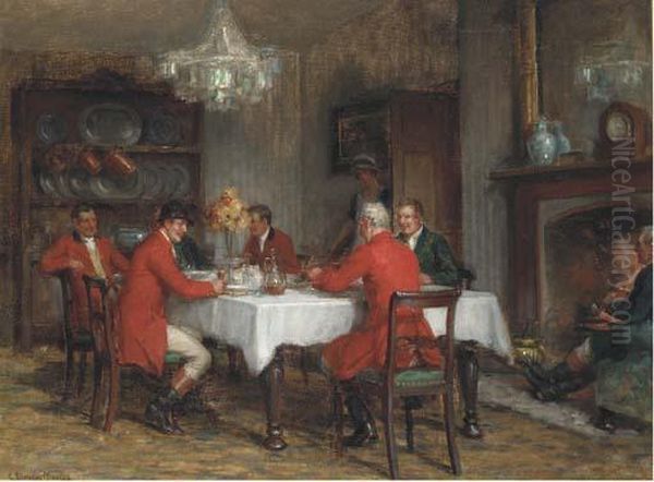 The Huntsman's Lunch Oil Painting by Georges Sheridan Knowles