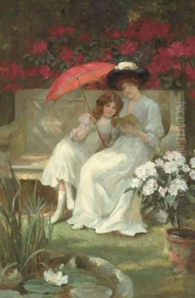 The Red Parasol Oil Painting by Georges Sheridan Knowles