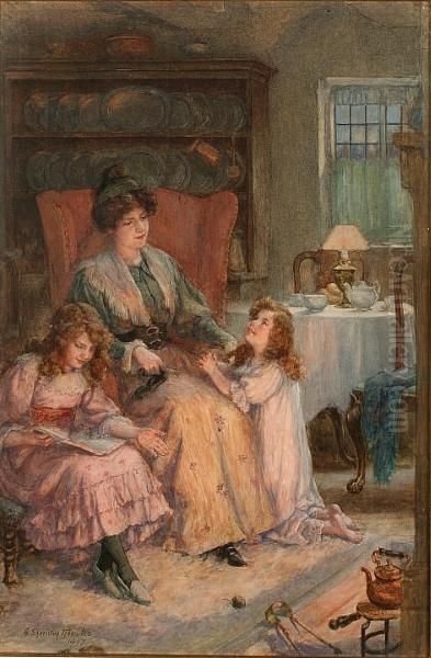 Bedtime Story Oil Painting by Georges Sheridan Knowles