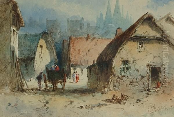 Village Scenes Oil Painting by George Knox