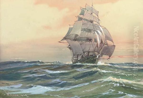 In Full Sail Oil Painting by William Knox