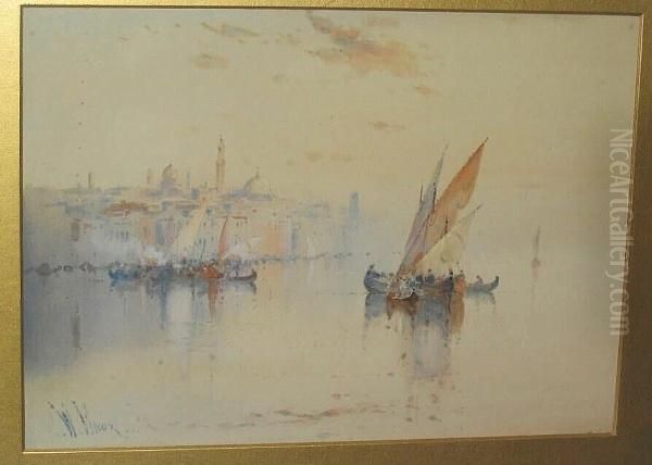 Venetian Lagoon Oil Painting by William Knox