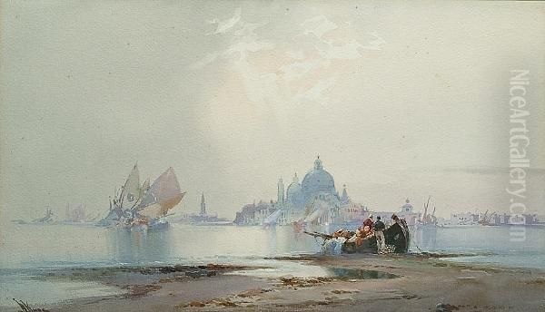 View Over The Venetian Lagoon Oil Painting by William Knox