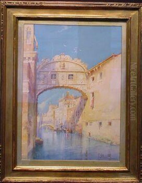 Covered Bridge, Venice Oil Painting by William Knox