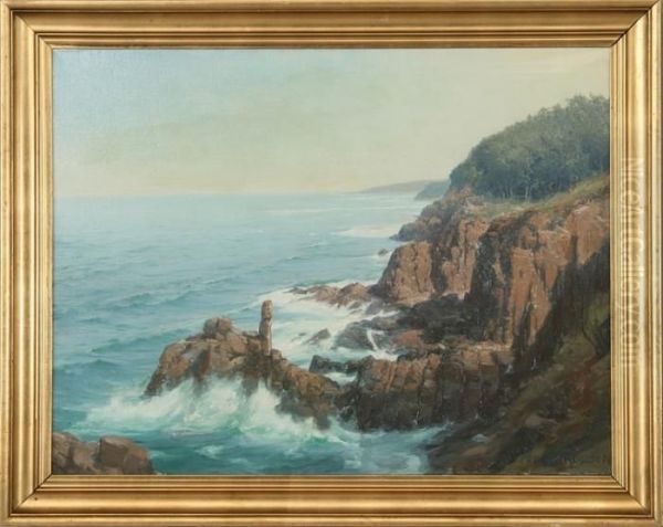 Coast Scenery Oil Painting by Peder Knudsen