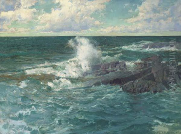 Breaking Waves Oil Painting by Peder Knudsen