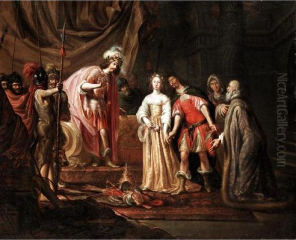 The Continence Of Scipio Oil Painting by Nikolaus Knupfer