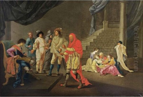 The Death Of Lucretia Oil Painting by Nikolaus Knupfer