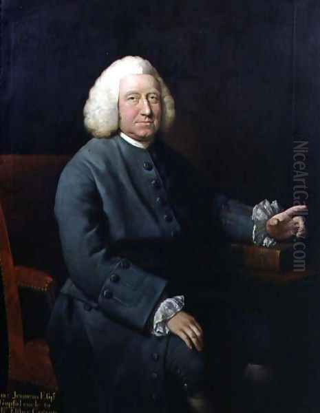 Portrait of Charles Jennens (1700-73), patron and friend of Handel Oil Painting by Mason Chamberlin