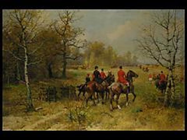 Parforcejagd Oil Painting by Georg Karl Koch