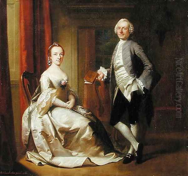 Conversation Piece, 1761 Oil Painting by Mason Chamberlin