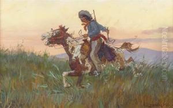 Full Gallop Oil Painting by Ludwig Koch