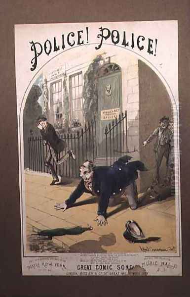 Police! Police! Song Book Cover, c.1865 Oil Painting by Alfred Concanen