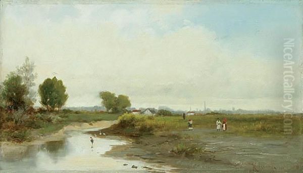 Pejzaz Polski - Rozlewiska Oil Painting by Roman Kochanowski