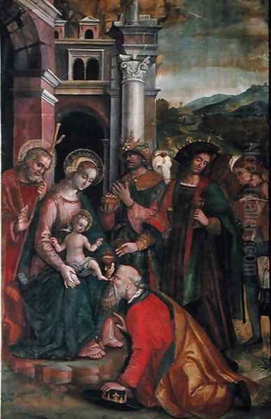 Adoration of the Magi, 1517 Oil Painting by Francesco Casella