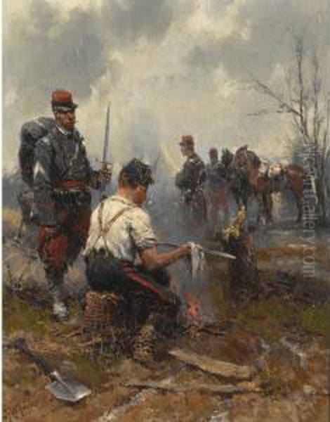 Cleaning The Swords Oil Painting by Hermanus Willem Koekkoek