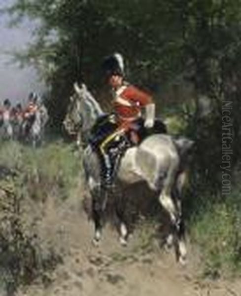 Hussars Oil Painting by Hermanus Willem Koekkoek