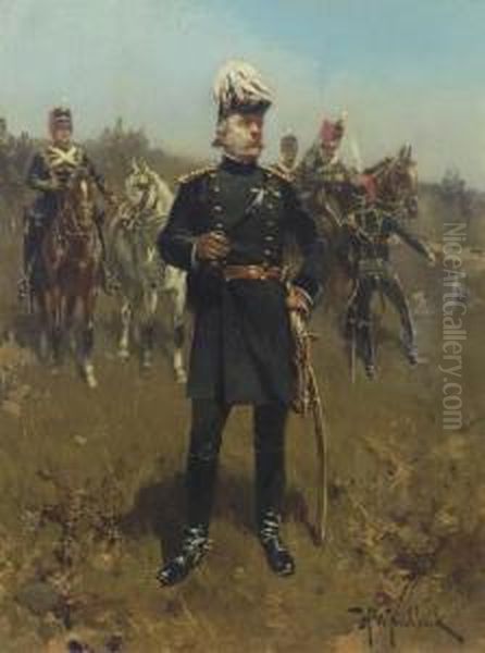 Troop Of Horse Artillery: Gele Rijders Oil Painting by Hermanus Willem Koekkoek