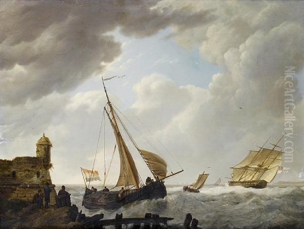 Middelburg Oil Painting by Johannes Hermanus Koekkoek