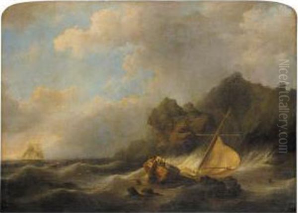 The Rescue Oil Painting by Johannes Hermanus Koekkoek