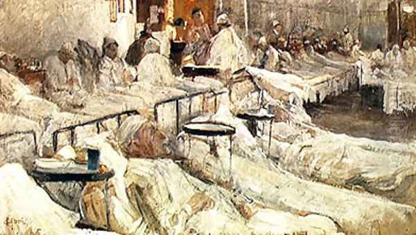 The Hospital Ward Oil Painting by Cesare Ciani