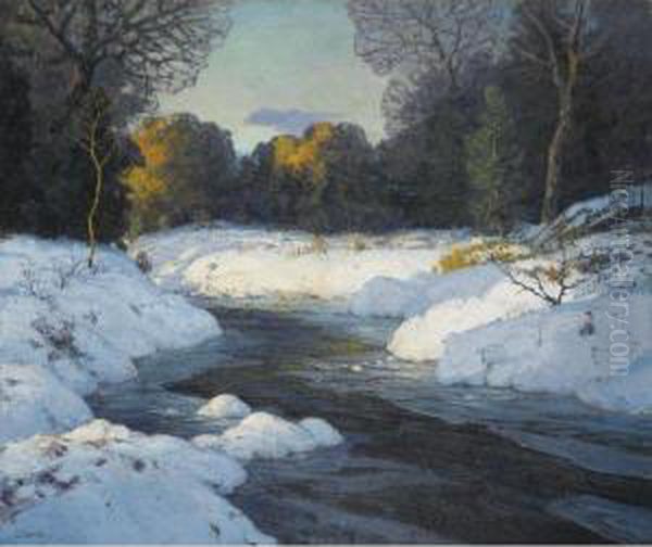 First Snow Oil Painting by Walter Koeniger